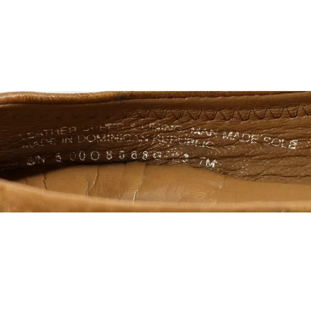 Tory Burch Tan Leather Logo Round Toe Ballet Flats - Picture 12 of 12